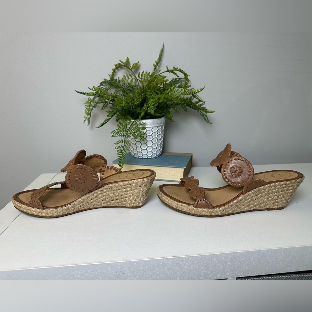 Jack Rogers Brown Shelby Vacation Resort Espadrille Rope Wedge Sandals Size 9.5 - Picture 5 of 9